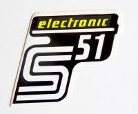 nálepka schránky S51 ELECTRONIK - č/b/žlutá Simson S51
