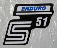 Box Sticker S51 ENDURO - black / white / blue