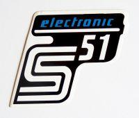 nálepka schránky S51 ELECTRONIC - č/b/modrá Simson S51