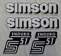 SIMSON ENDURO Stickers - Set - white