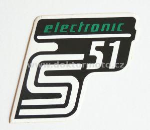 Nálepka schránky S51 ELECTRONIC - č/b/zelená (Simson S51)