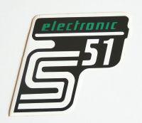 Nálepka schránky S51 ELECTRONIC - č/b/zelená (Simson S51)