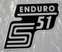 Nálepka schránky S51 ENDURO - č/bílá