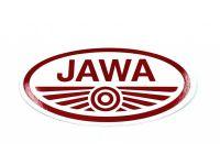 Nálepka JAWA - červeno bílá 100x50