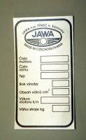 Štítek typový JAWA Bizon