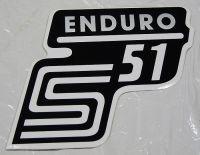 Nálepka schránky S51 ENDURO - č/b/stříbrná