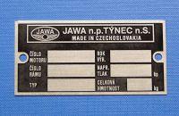 Štítek typový JAWA 634