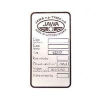 Štítek typový (Jawa Bizon 250 / 623)