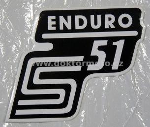 Nálepka schránky S51 ENDURO - č/bílá
