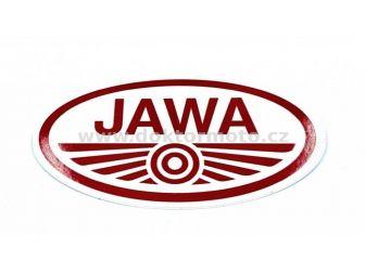 Nálepka JAWA - červeno bílá 100x50