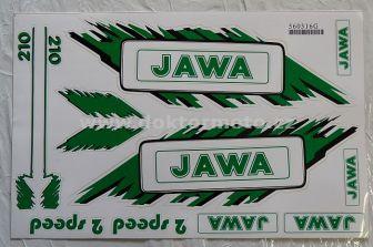 Nálepky JAWA sada - zelená, BAB 210
