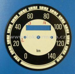 Tachometer Clock Face - 140 km JAWA kývačka