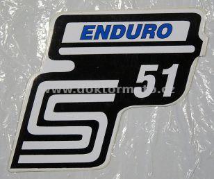 Nálepka schránky S51 ENDURO - č/b/modrá