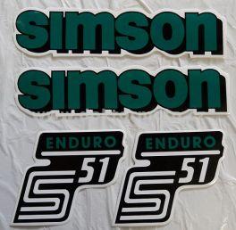 Nálepky SIMSON ENDURO sada - zelená