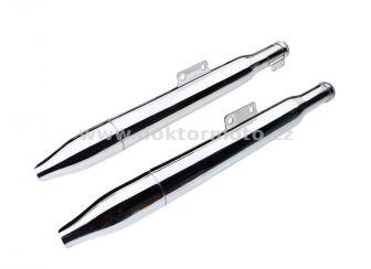 L + R exhausts (JAWA cigars, ČZ 125,175), set of 2 pieces