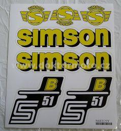 Nálepky SIMSON sada - žlutá  orig.vzor