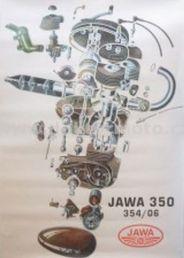 Engine diagram poster (Jawa 350 - 354/06)