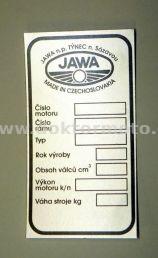 Štítek typový JAWA Bizon