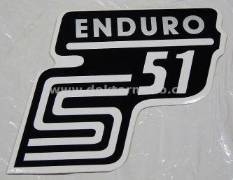 Nálepka schránky S51 ENDURO - č/b/stříbrná