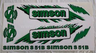 Nálepky SIMSON sada - zelená  neorig.vzor