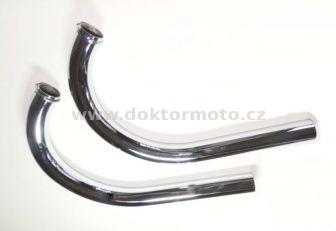 Exhaust Manifolds - L+R - Jawa 350 - cigar - Set of Two