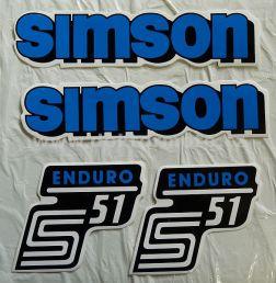 Nálepky SIMSON ENDURO sada - modrá